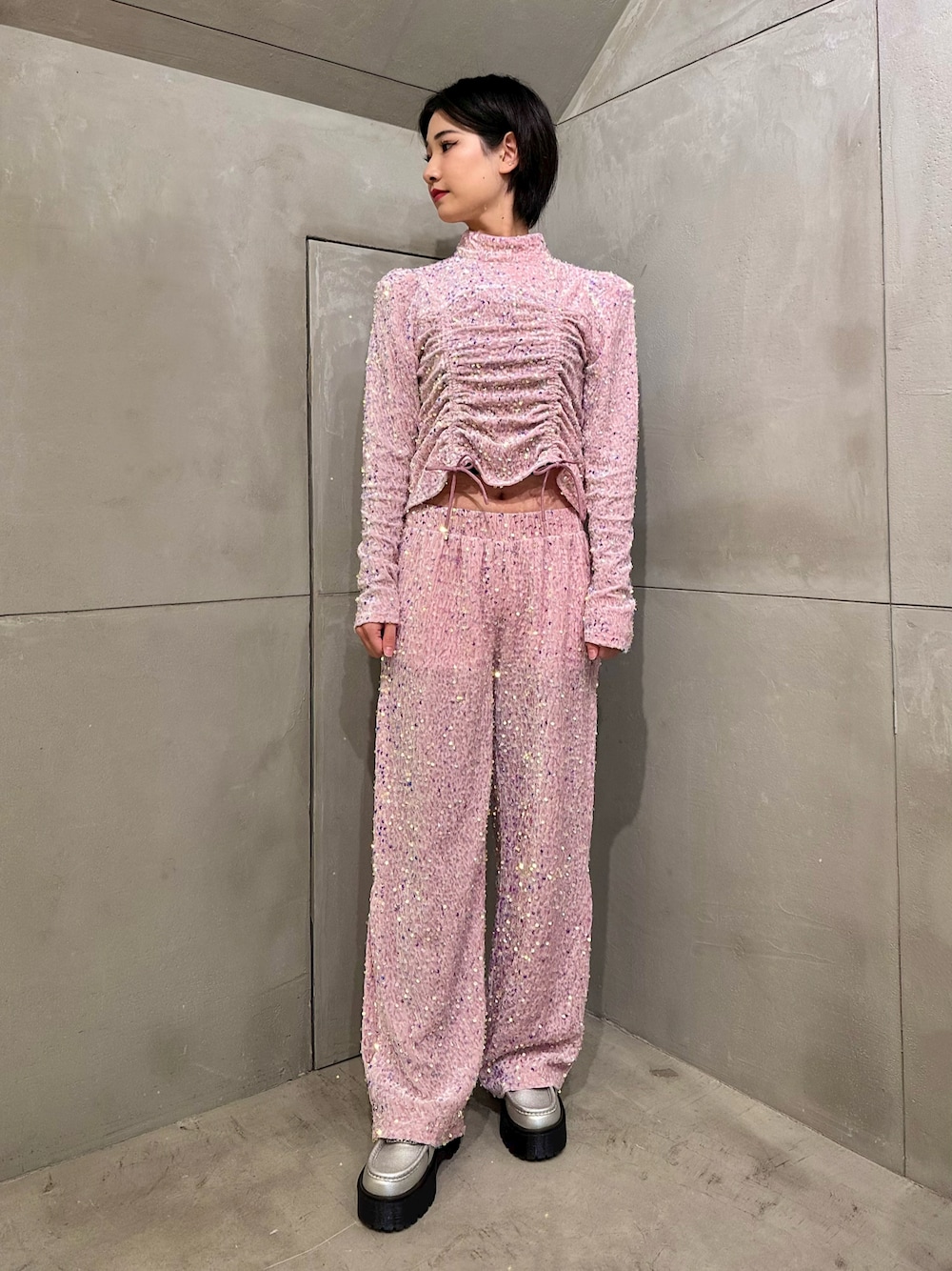 PAMEOPOSE スパンコール　パンツ　DIVA PANTS ピンク PAMEOPOSE スパンコール パンツ DIVA PANTS ピンク PAMEO POSE