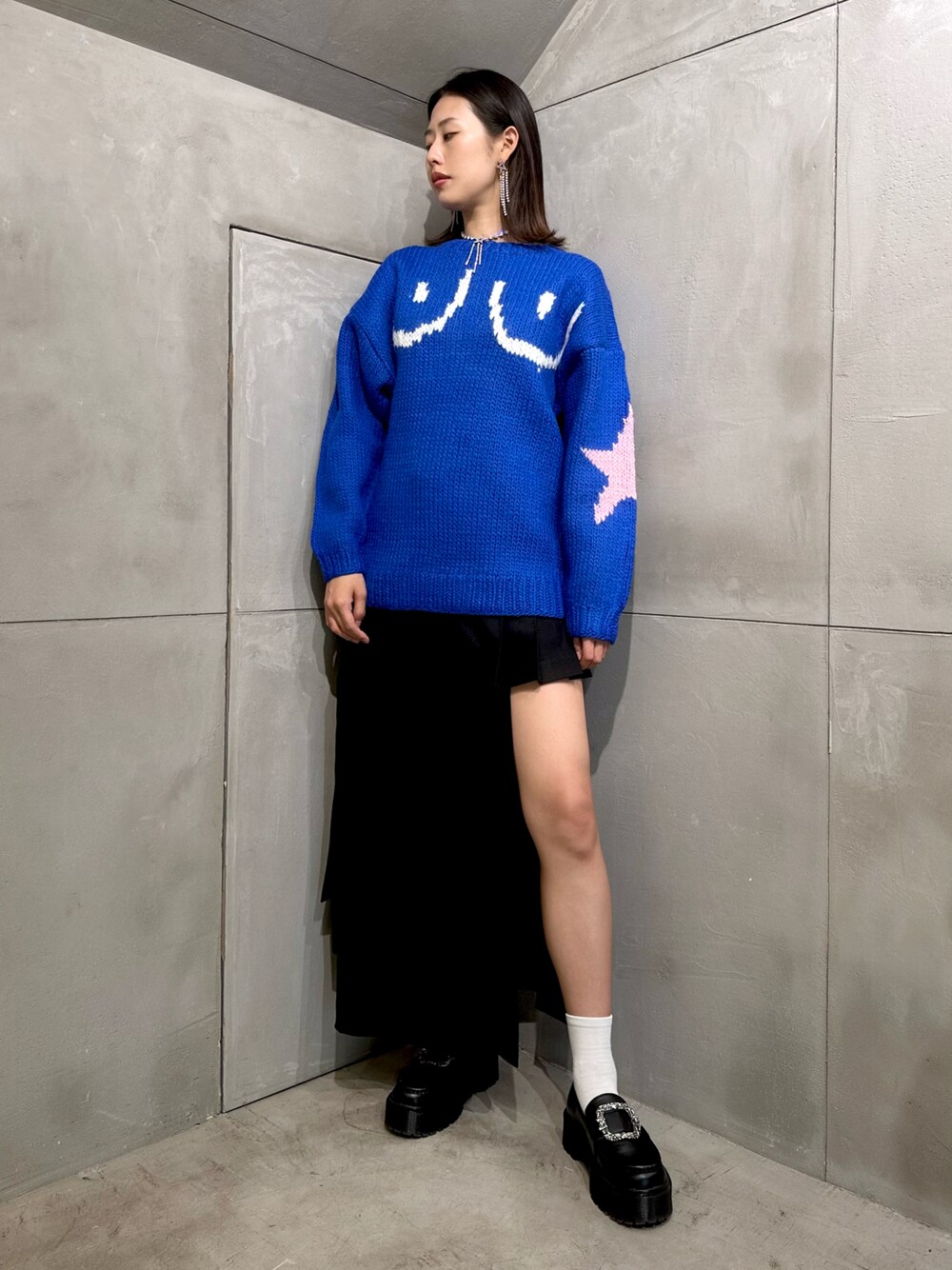 PAMEO POSE ダメージ長袖セーター フリーサイズ PAMEO POSE ダメージ長袖セーター フリーサイズ - メルカリ