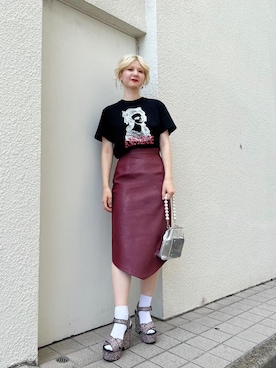 「70'sコーデ」｜「アイテム（アクセサリー）」を使った、PAMEO POSEさん（レディース・164cm）の夏コーディネート