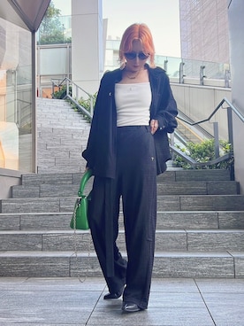 「TRAPEZE（トラピーズ）のアイテム」を使った、PAMEO POSEさん（レディース・164cm）の春コーディネート