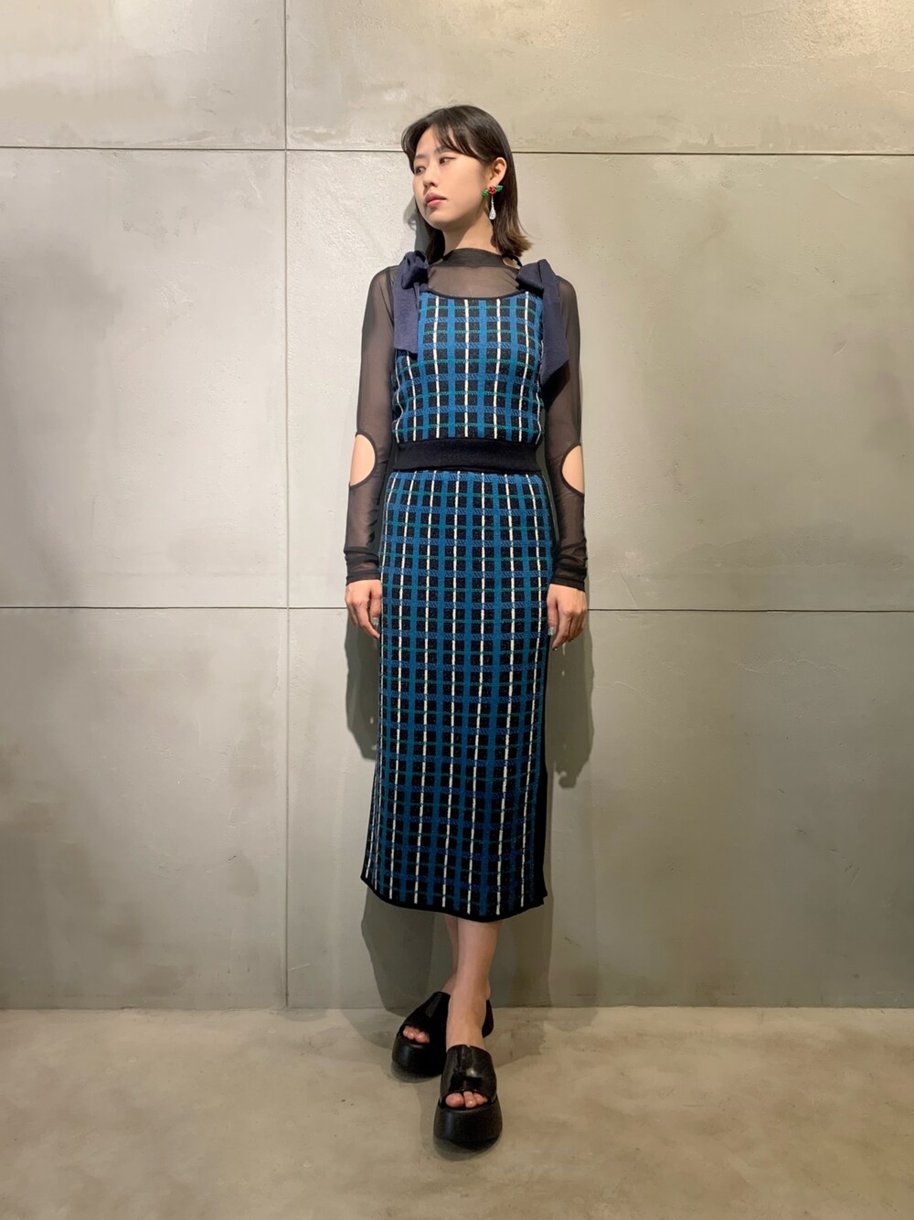 PAMEO POSE Big Collar Plaid Dress ワンピース PAMEO POSE Big Collar Plaid Dress ワンピース