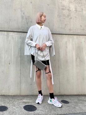 「TRAPEZE（トラピーズ）のアイテム」を使った、PAMEO POSEさん（レディース・164cm）の冬コーディネート