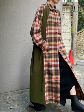 「秋冬」｜「アイテム（シャツワンピース）」を使った、PAMEO POSEさん（レディース・164cm）の秋コーディネート