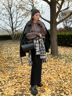 「アイテム（スウェット）」を使った、shino◡̈*❤︎さん（レディース・154cm）の冬コーディネート