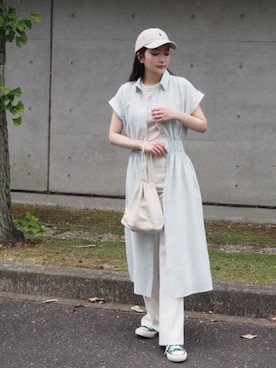 「LAULEN（ローレン）のアイテム（スラックス）」を使った、shino◡̈*❤︎さん（レディース・154cm）の春コーディネート