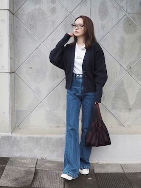 「MOSCOT（モスコット）のアイテム」を使った、shino◡̈*❤︎さん（レディース・154cm）の秋コーディネート
