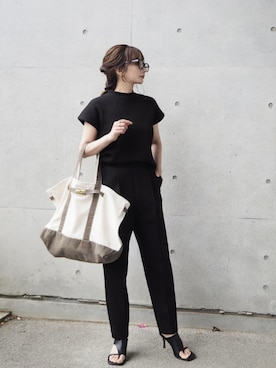 「UR'S（ユアーズ）のﾀﾞﾝﾎﾞｰﾙｺｸｰﾝﾊﾟﾝﾂ（その他パンツ）」を使った、shino◡̈*❤︎さん（レディース・154cm）の春コーディネート