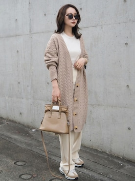 「LAULEN（ローレン）のアイテム（スラックス）」を使った、shino◡̈*❤︎さん（レディース・154cm）の秋コーディネート