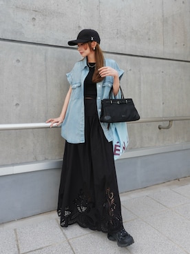 「AMELY（エミリー）のアイテム」を使った、shino◡̈*❤︎さん（レディース・154cm）の夏コーディネート