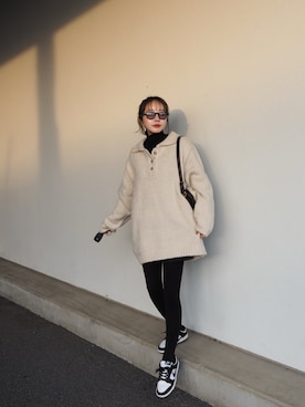 「アイテム（バッグ、レッド系）」を使った、shino◡̈*❤︎さん（レディース・154cm）の冬コーディネート