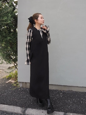 「アイテム（シュシュ）」を使った、shino◡̈*❤︎さん（レディース・154cm）の秋コーディネート