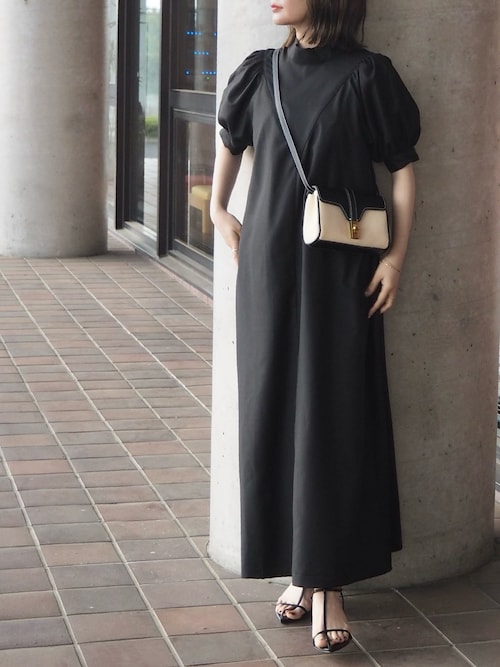 ZOZO限定】スタンドネックパフスリーブワンピース（ワンピース