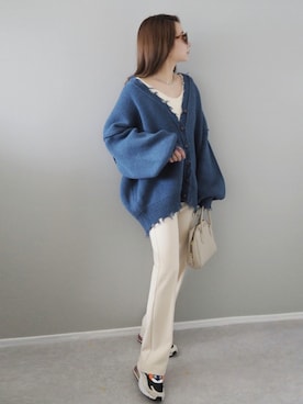 「LAULEN（ローレン）のアイテム（スラックス）」を使った、shino◡̈*❤︎さん（レディース・154cm）の秋コーディネート