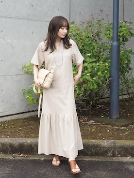 「crie conforto（クリーコンフォルト）のアイテム（ワンピース/ドレス）」を使った、shino◡̈*❤︎さん（レディース・154cm）の春コーディネート