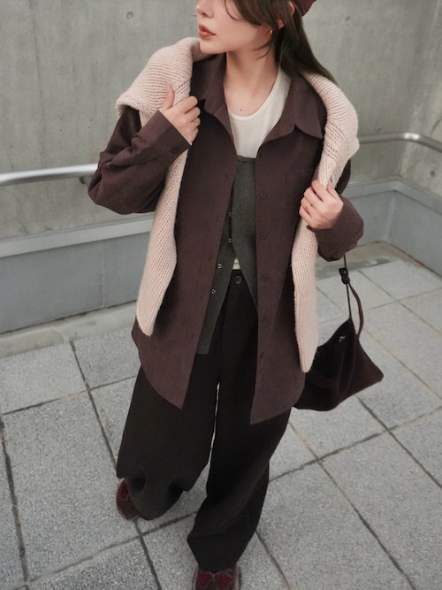 「LAULEN(ローレン)のback buckle suede touch shirt/バックバックルスエードタッチシャツ(シャツ/ブラウス)」を使った、shino◡̈*❤︎さん(レディース・154cm)の秋コーディネート