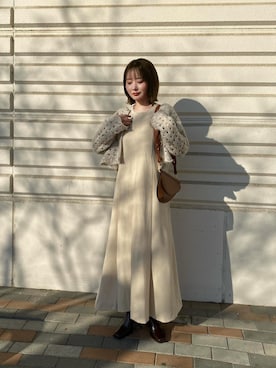 「EVOL（イーボル）のアイテム（ブーツ）」を使った、shino◡̈*❤︎さん（レディース・154cm）の冬コーディネート