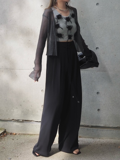 flower motif lib tank top /フラワー モチーフ リブ タンクトップ