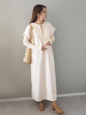 「ap retro（アプレトロ）のアイテム（ワンピース/ドレス）」を使った、shino◡̈*❤︎さん（レディース・154cm）の冬コーディネート
