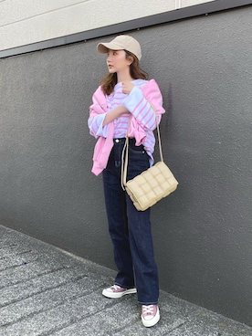「LAULEN（ローレン）のアイテム（スウェット）」を使った、shino◡̈*❤︎さん（レディース・154cm）の春コーディネート