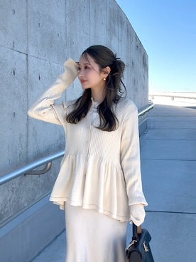 「miu miu（ミュウミュウ）のアイテム」を使った、shino◡̈*❤︎さん（レディース・154cm）の冬コーディネート