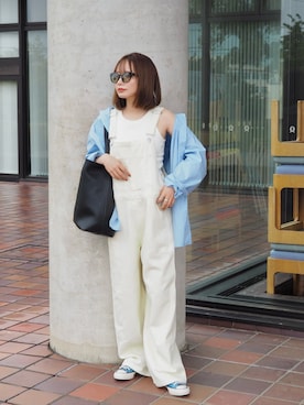 「ap retro（アプレトロ）のアイテム（オールインワン・サロペット）」を使った、shino◡̈*❤︎さん（レディース・154cm）の春コーディネート