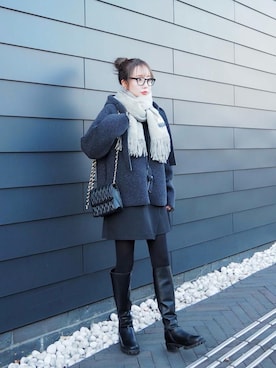 「Acne Studios（アクネストゥディオズ）のACNE STUDIOS CANADA マフラー（マフラー）」を使った、shino◡̈*❤︎さん（レディース・154cm）の冬コーディネート