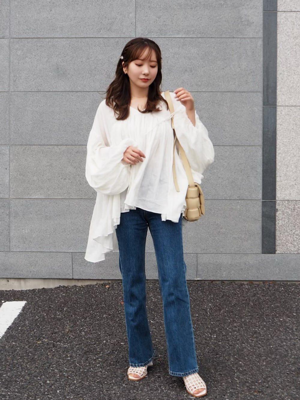 curensology ＜C.S.G＞コットンフルギャザーブラウス ブラック Curensology（カレンソロジー）の「Curensology(カレンソロジー