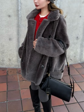 B3 boa jacket /スタンドカラーボアミドルジャケットを使った人気