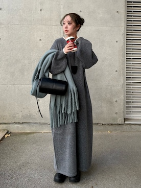 「アイテム（ワンピース/ドレス）」を使った、shino◡̈*❤︎さん（レディース・154cm）の冬コーディネート