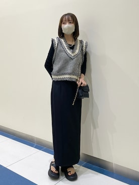 「LAULEN（ローレン）のアイテム（スカート）」を使った、shino◡̈*❤︎さん（レディース・154cm）の夏コーディネート