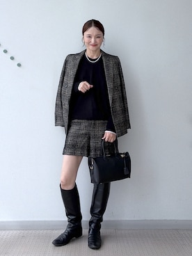 「DRESSTERIOR（ドレステリア）の【取り外し可能】2WAY ボウタイデニムシャツ（シャツ/ブラウス、ブルー系）」を使った、ほしららさん（レディース・167cm）の秋コーディネート
