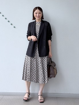 「DRESSTERIOR（ドレステリア）の【otonaMUSE5月号掲載/ウォッシャブル】オーバーラップサークル ノースリーブドレス（ワンピース、ベージュ系）」を使った、ほしららさん（レディース・167cm）の夏コーディネート