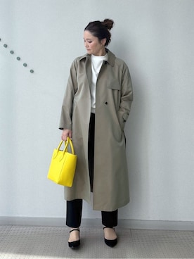 「アイテム（トレンチコート、グリーン系）」を使った、ほしららさん（レディース・167cm）の冬コーディネート