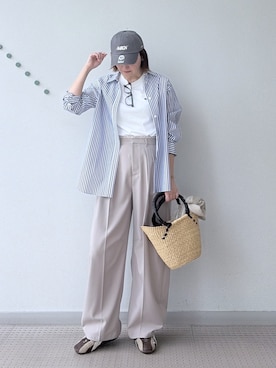 「DRESSTERIOR（ドレステリア）のAmericana（アメリカーナ）47クリーンナップ キャップ（キャップ、グレー系）」を使った、ほしららさん（レディース・167cm）の春コーディネート