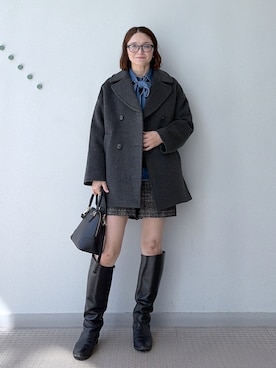 「DRESSTERIOR（ドレステリア）の【取り外し可能】2WAY ボウタイデニムシャツ（シャツ/ブラウス、ブルー系）」を使った、ほしららさん（レディース・167cm）の秋コーディネート