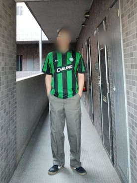 「NIKE（ナイキ）のアイテム（Tシャツ/カットソー、グリーン系）」を使った、jumpei20さん（メンズ・183cm）の春コーディネート