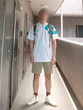 「adidas（アディダス）のアイテム（Tシャツ/カットソー、ホワイト系）」を使った、jumpei20さん（メンズ・183cm）の春コーディネート