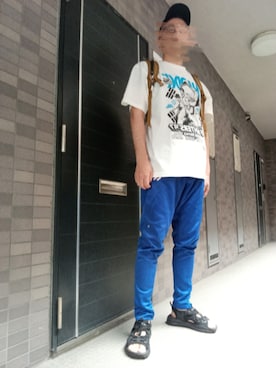 「ハードコアチョコレート（ハードコアチョコレート）のアイテム（Tシャツ/カットソー、ホワイト系）」を使った、jumpei20さん（メンズ・183cm）の春コーディネート