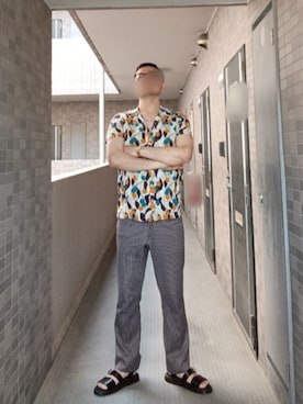 「ZARA（ザラ）のアイテム（シャツ/ブラウス、ベージュ系）」を使った、jumpei20さん（メンズ・183cm）の春コーディネート