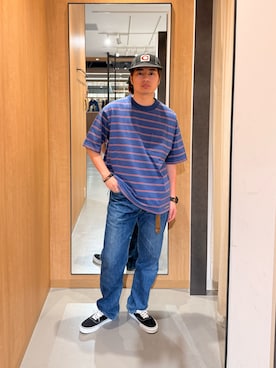 「URBAN RESEARCH DOORS（アーバンリサーチドアーズ）のL.L.Bean JAPAN EDITION　UNION SHORT-SLEEVE STRIPED T-SHIRTS（Tシャツ/カットソー、ブルー系）」を使った、そうたさん（メンズ・165cm）の春コーディネート