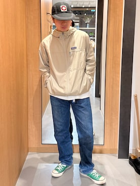「URBAN RESEARCH DOORS（アーバンリサーチドアーズ）のpatagonia　LIGHT & VARIABLE JACKET（テーラードジャケット、グリーン系）」を使った、そうたさん（メンズ・165cm）の春コーディネート