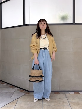 「HusHusH（ハッシュアッシュ）のアイテム（パンツ）」を使った、yonegallestjpさん（レディース・151cm）の春コーディネート