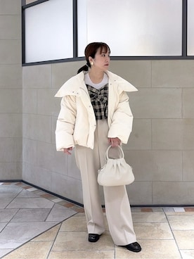 「アイテム（ダウンジャケット/コート）」を使った、yonegallestjpさん（レディース・151cm）の冬コーディネート
