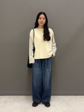 「かぐれ（カグレ）のアイテム（デニムパンツ）」を使った、うらさん（レディース・161cm）の秋コーディネート