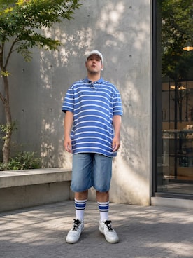 「POLO RALPH LAUREN（ポロ ラルフ ローレン）のアイテム（ポロシャツ、ブルー系）」を使った、ようさん（メンズ・177cm）の秋コーディネート