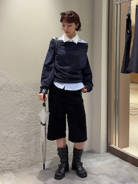 「SLY（スライ）のアイテム（Tシャツ/カットソー）」を使った、miyuさん（レディース・164cm）の秋コーディネート