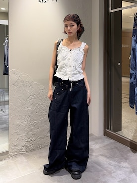 「SLY（スライ）のアイテム（バッグ）」を使った、miyuさん（レディース・164cm）の夏コーディネート