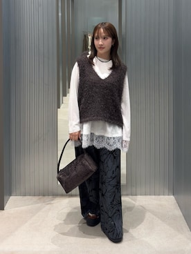 「アイテム（ベスト）」を使った、azumiさん（レディース・148cm）の秋コーディネート