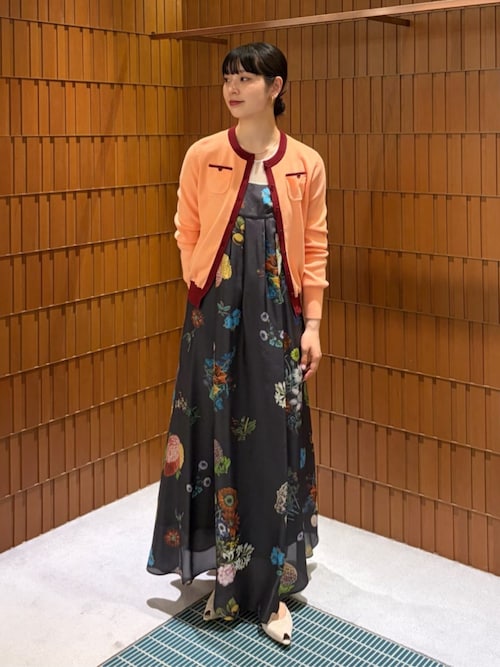 【CABan】BOUQUETプリントキャミソールワンピース CABaN（キャバン） ワンピース シルク BOUQUETプリント キャミソール
