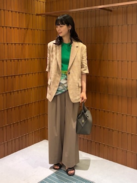 「DES PRES（デ・プレ）のアイテム」を使った、YokoyamaTOMORROWLANDさん（レディース・164cm）の夏コーディネート